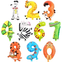 16inch cartoon animal foil balloons air numbers 0 9 balloon happy birthday wedding party decorations shower large figures globos