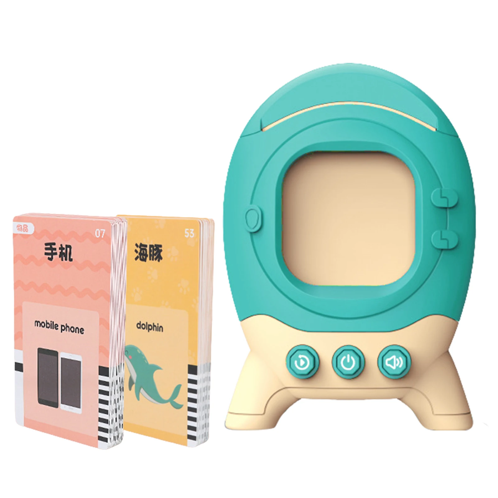 

Audible Flash Cards Rocket Shape Talking Flash Cards Speech Therapy Toys For Toddlers 1-7 Years Learning Animals Shape Color