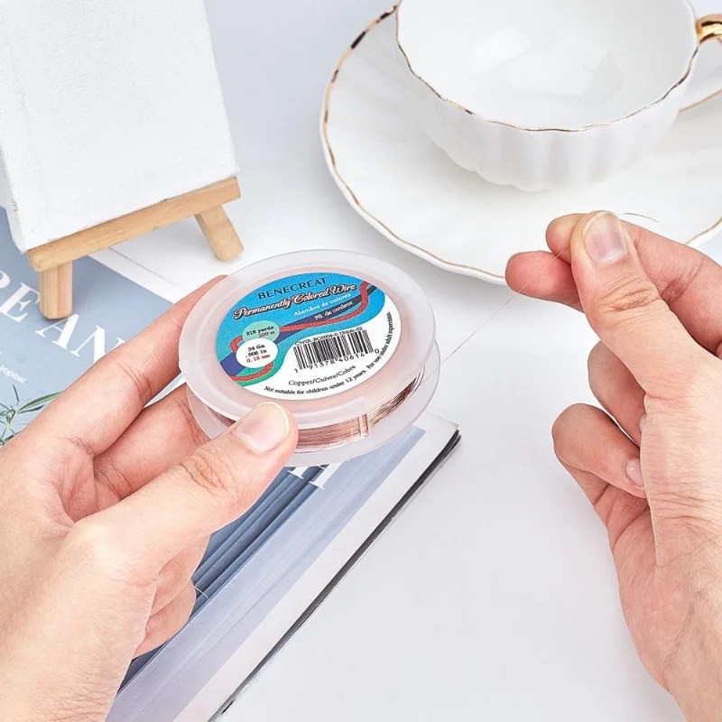 200 Meters Copper Wire 0.15mm Metal Beading Wire for DIY Bracelet Necklace Earring Hairpins Jewelry Making Craft Accessories