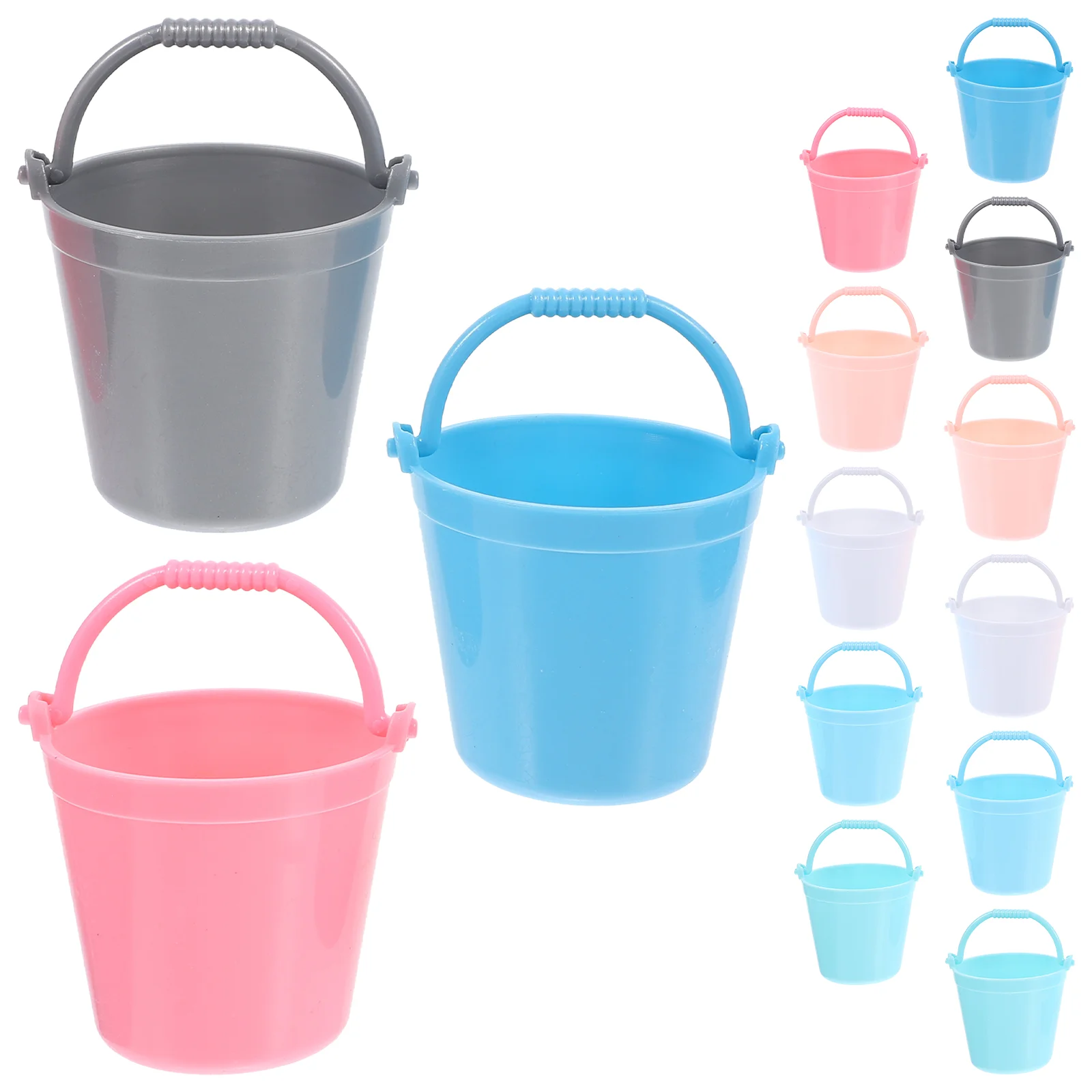 

14 Pcs Bucket Toy For Children Miniature Sand Buckets Mini House Decor Small Bucket Decor Mini House Water Micro Toys Miniature