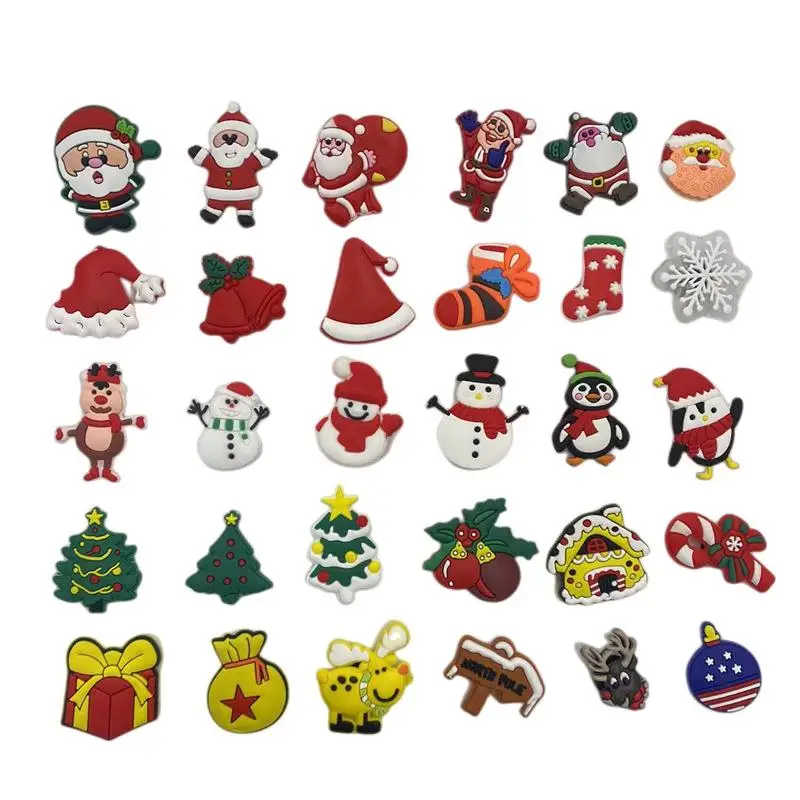 36Pcs/set Christmas Series Shoe Charms Buckle Shoe PVC Accessories For Croc Jibz Kids Party Gift