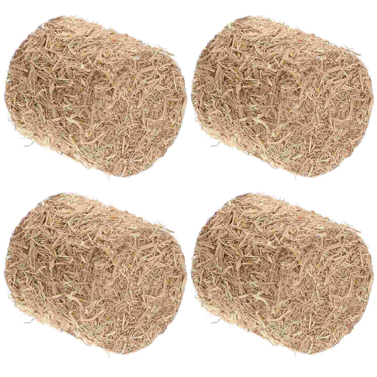 

4 Pcs Crafts Hay Ornament Outdoor Decorations Model Haystack DIY Sand Table Wood Bales Fake Miniature Dollhouse Accessories