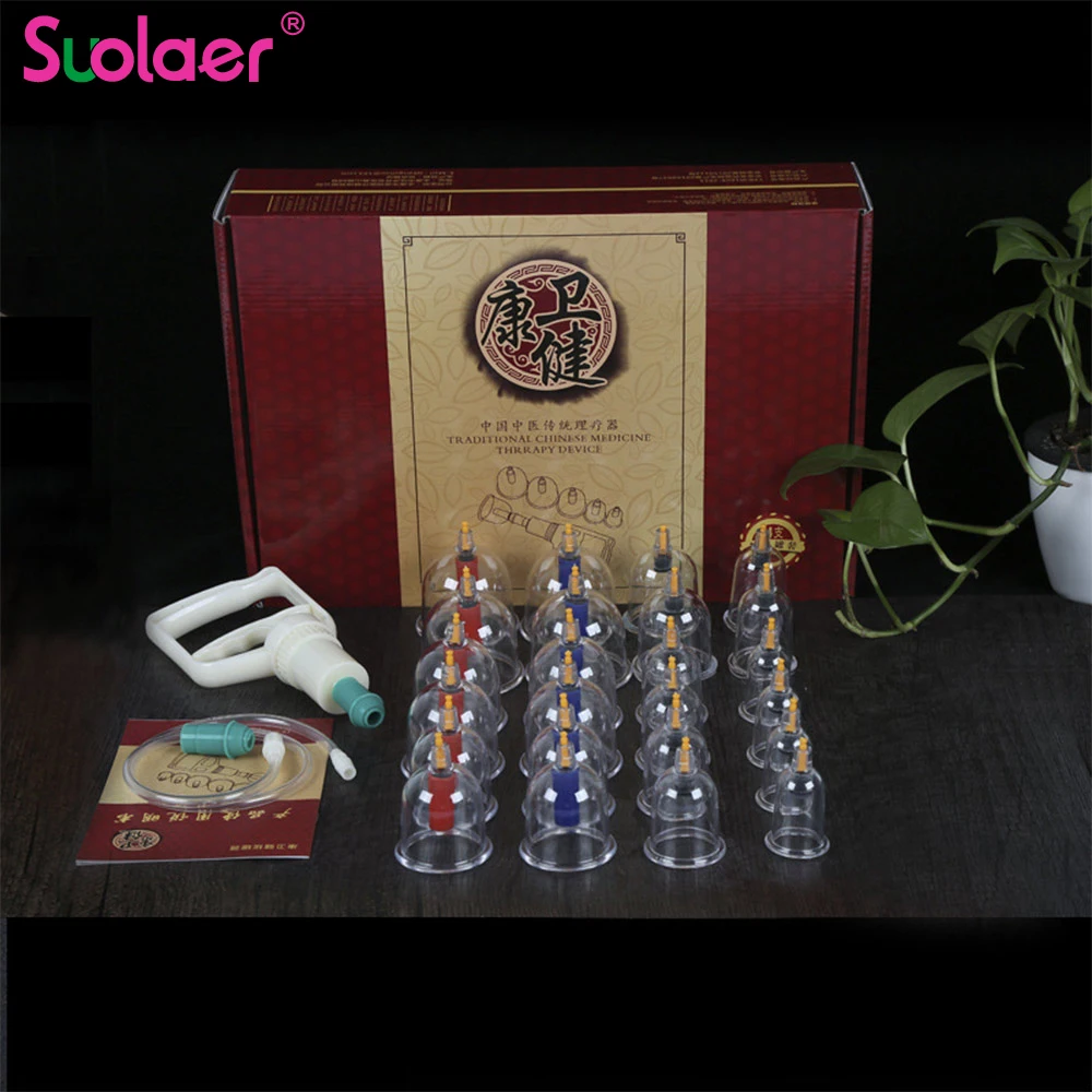 

24 Cans Cups Vacuum Cupping Set Magnetic Aspirating Cupping Cans Acupuncture Massage Suction Cup Chinese Medical Massage Kit