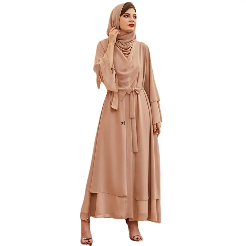 

Eid Chiffon Open Abaya Dubai Turkey Muslim Fashion Hijab Dress Islam Clothes Abayas for Women Kaftan Robe Kimono Femme Musulmane