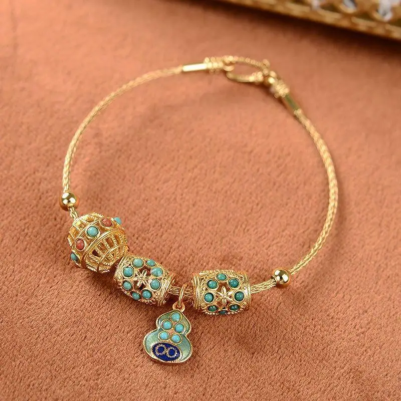 Женский браслет из натурального нефрита серебра 925 пробы с эмалью | Украшения и