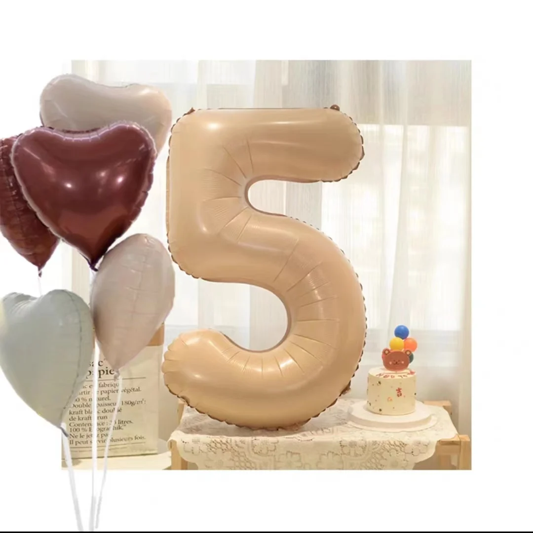 

2pcs40 "Digital Ballon Birthday Oversized Aluminum Film Balloons Milk White Decoration Kids First Party Anniversary Layout