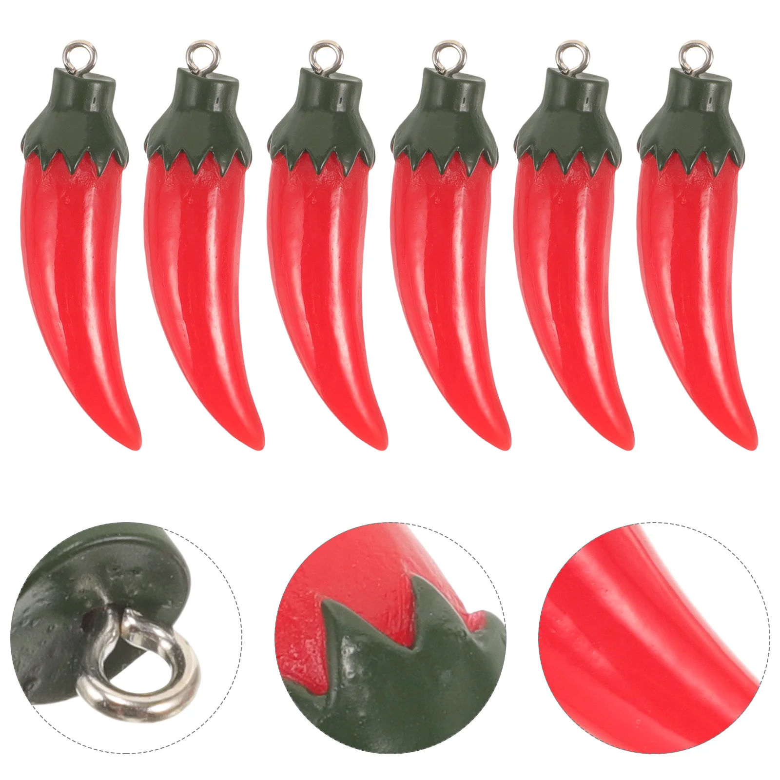 

20 Pcs Earring Charms Jewelry Making Bathroom Decorations Vintage DIY Pepper Resin Food Keychain