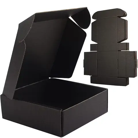 Черная коробка для доставки, картонные гофрированные почтовые ящики для малого бизнеса, упаковка для доставки, подарки для подарка, 2023