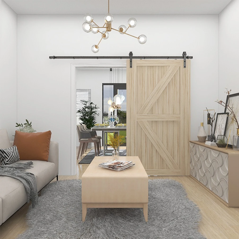 

CCJH оборудование для раздвижной двери сарая Kit слайды рельсовая система промышленный гусеничный и F-образный ролик и регулируемая направляю...