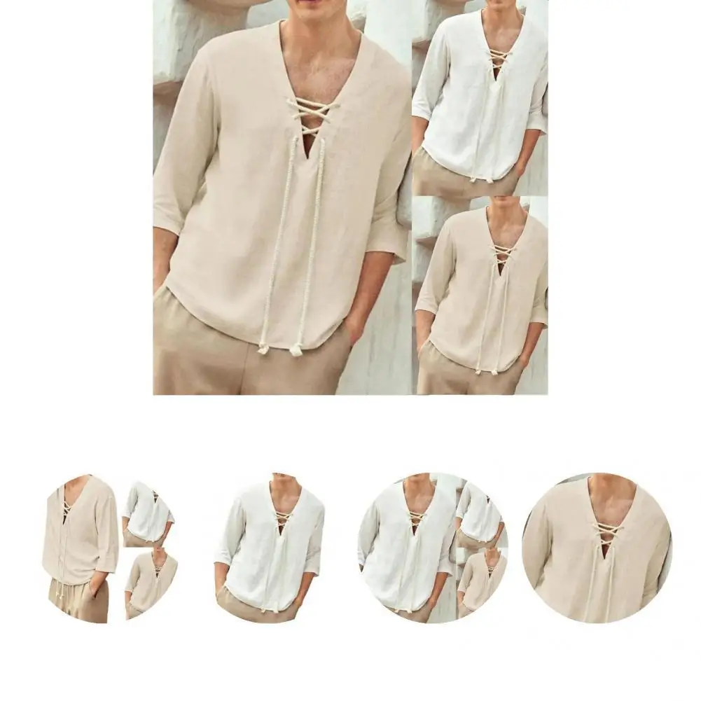 

Great Men Shirt Solid Color Leisure Men T-shirt Quick Dry Men T-shirt