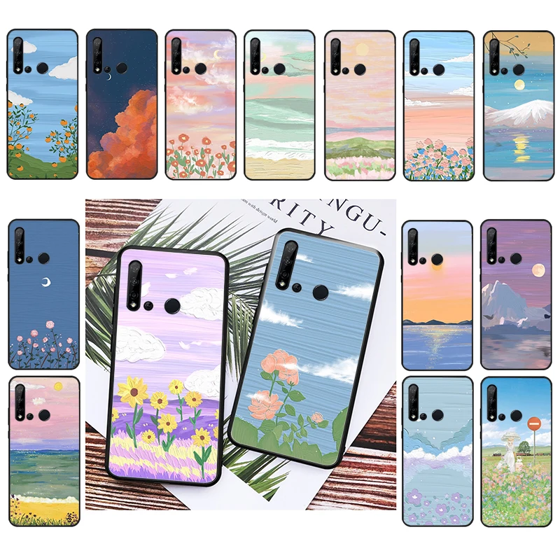 

Aesthetic Flower Sceneary Phone Case For Huawei P50 Pro P30 P40 Lite P40Pro P20 lite P10 Plus Mate 20 Pro Mate20 X