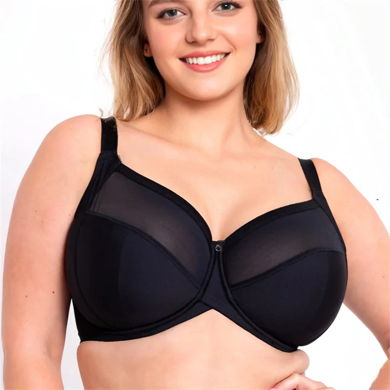 Plus Size Lingerie Large Cup Underwire Molded Bras Women Thin Style H I J K L M N O 32 34 36 38 40 42 44 46