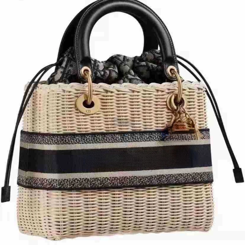 

Women Designer Shoulder Bag Fashion Letter Printed Luxury Straw Weave Bag Soft Top-Handle Casual Totes Female Purses and Handbag