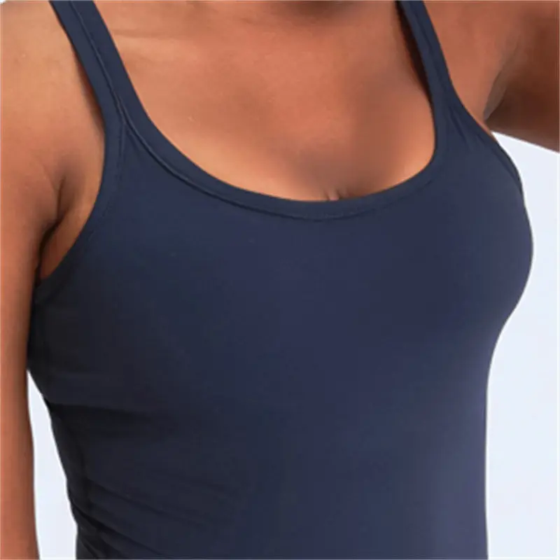 Nepoagym TIMEFLOW Racerback Tank Top Snug Fit Sleeveless Yoga Shirt Brushed Women Workout Top Sports Shirt with Padded Bra