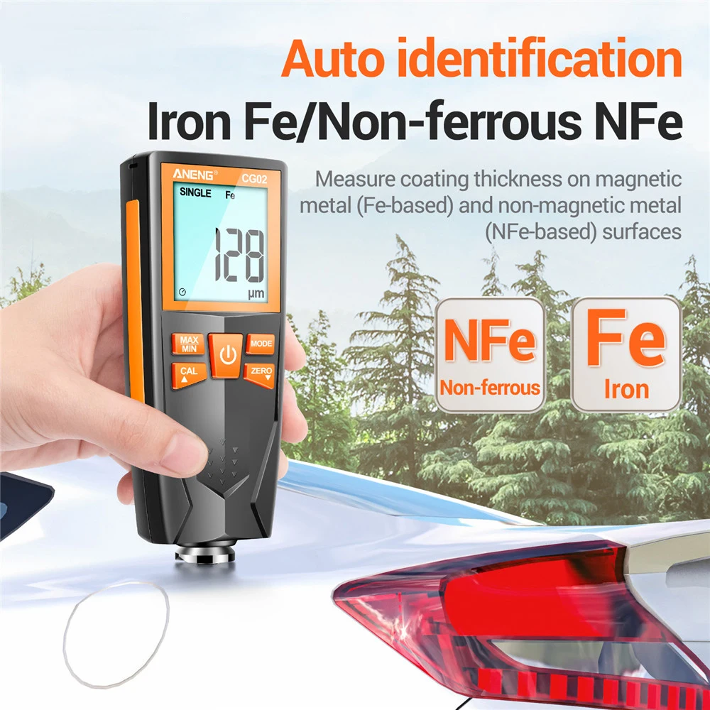 

LCD Backlight Screen Automobile Coating Thickness Gauge 0-1500μm single point measurement/continuous measurement for iron-alumin
