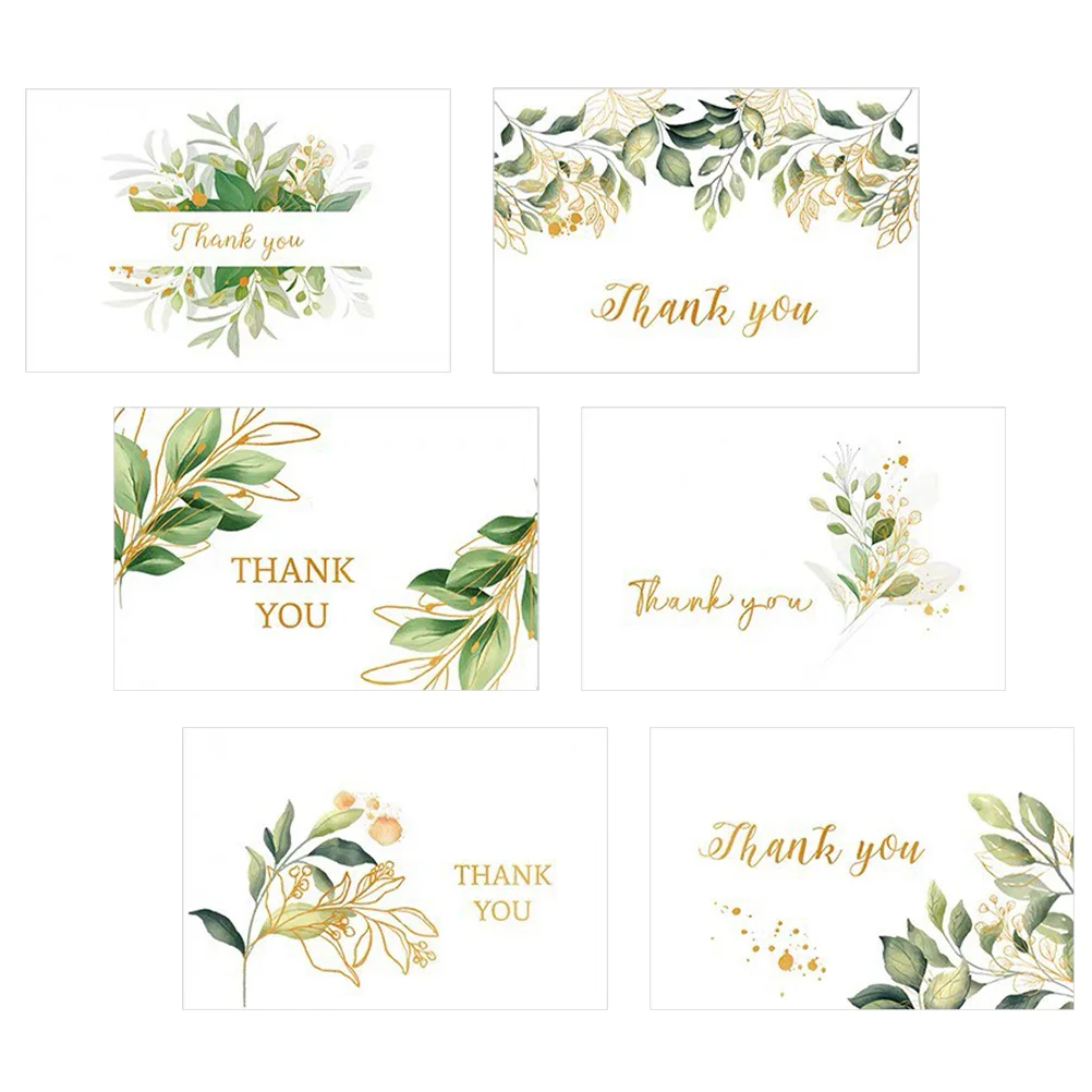 

6 Sets Thank You Cards Memo Gift Present Wedding Accessories Bulk Paper Small Flower Delicate Accessory