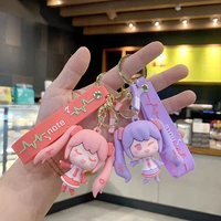 bandai sailor moon cute peripheral silicone key chain car school bag doll keychain pendant animation keyring gift anime
