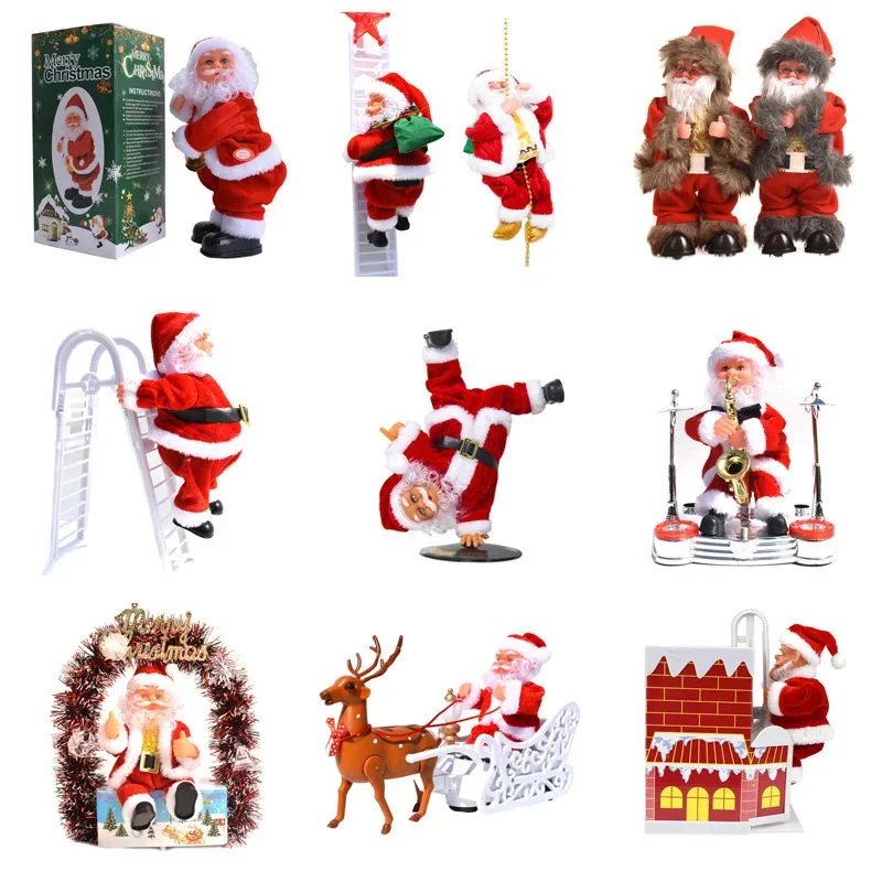 

Electric Christmas Climbing Ladder Santa Claus With Music Santa Claus Climbing Ornament Merry Christmas Musical Hip Dancing Toy