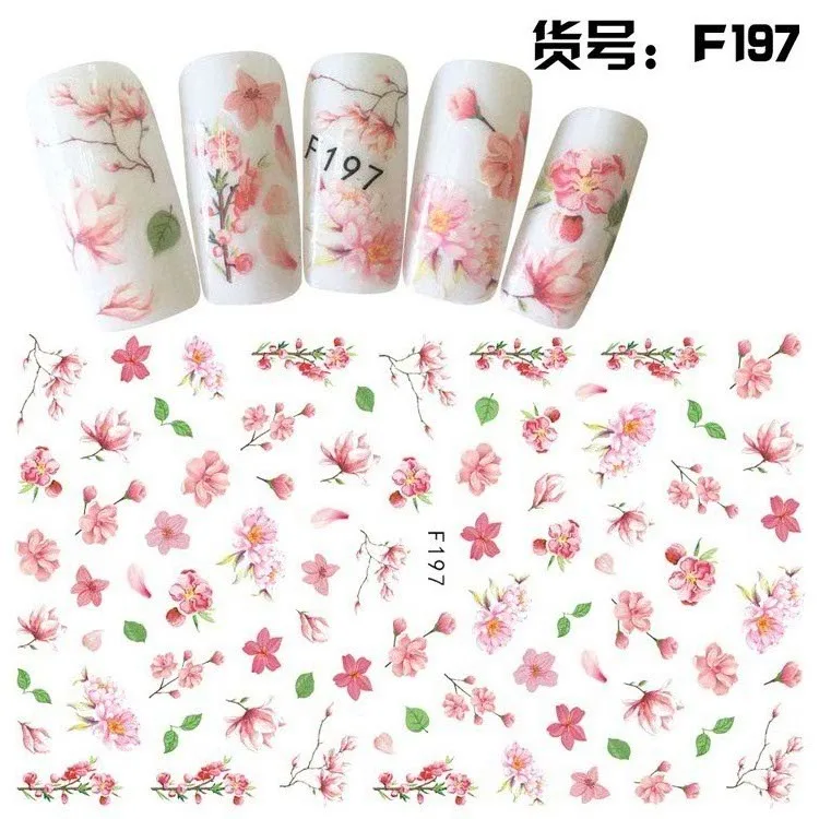 1 шт. Розовые наклейки для ногтей Сакура/Цветение сливы 3D аксессуары с весенним