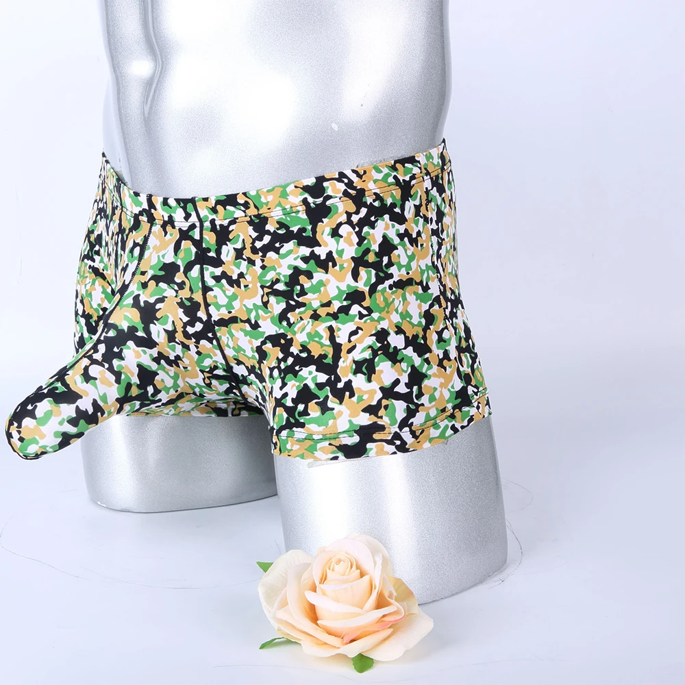 Мужские трусы-боксеры из ледяного шелка с носом слона дышащие сеткой бикини