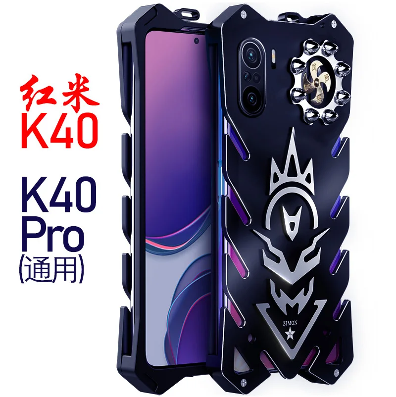 Original Zimon Aluminum Metal Body Cover Fundas For Xiaomi Redmi K40 Pro Case Coque Back Cover Shockproof Phone Protective Shell