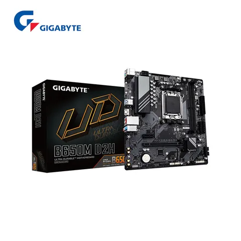 Материнская плата Gigabyte GA B650M D2H, AM5, LGA 1718, AMD B650, Micro ATX, 3-летняя гарантия, DDR5, PCIe 4,0 M.2, LAN, новинка