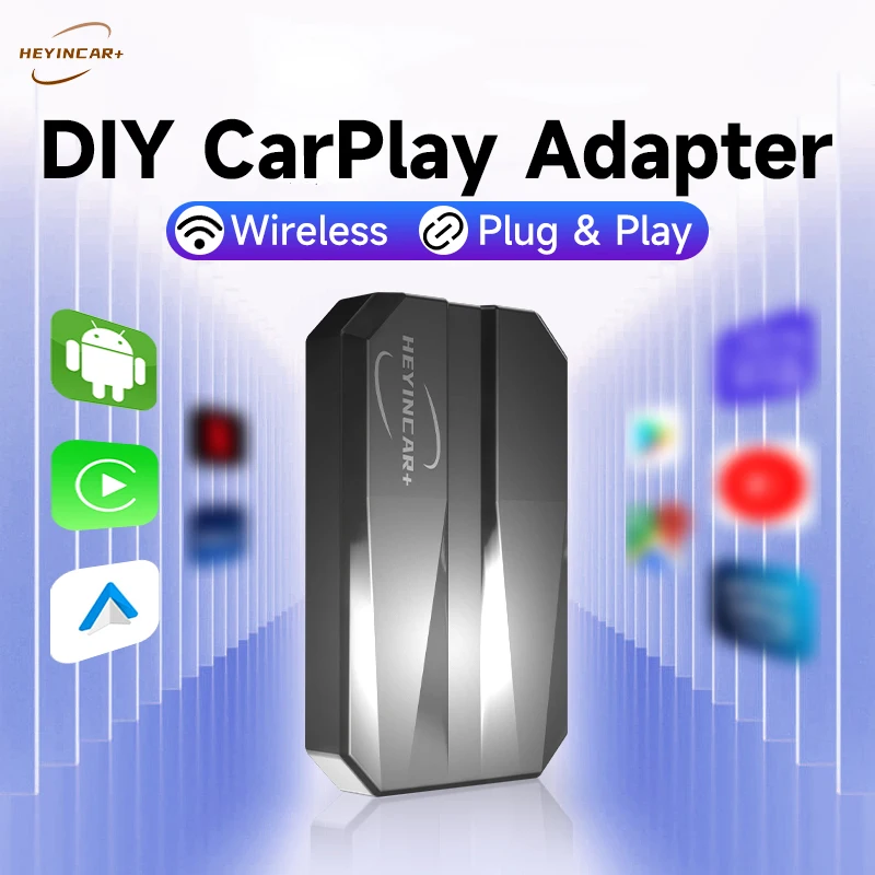 

2023 HEYINCAR 5IN1 Wired to Wireless CarPlay Android Auto Adapter for YouTube Netflix Iptv Tiktok Car Play Apple Ai Box Plus New