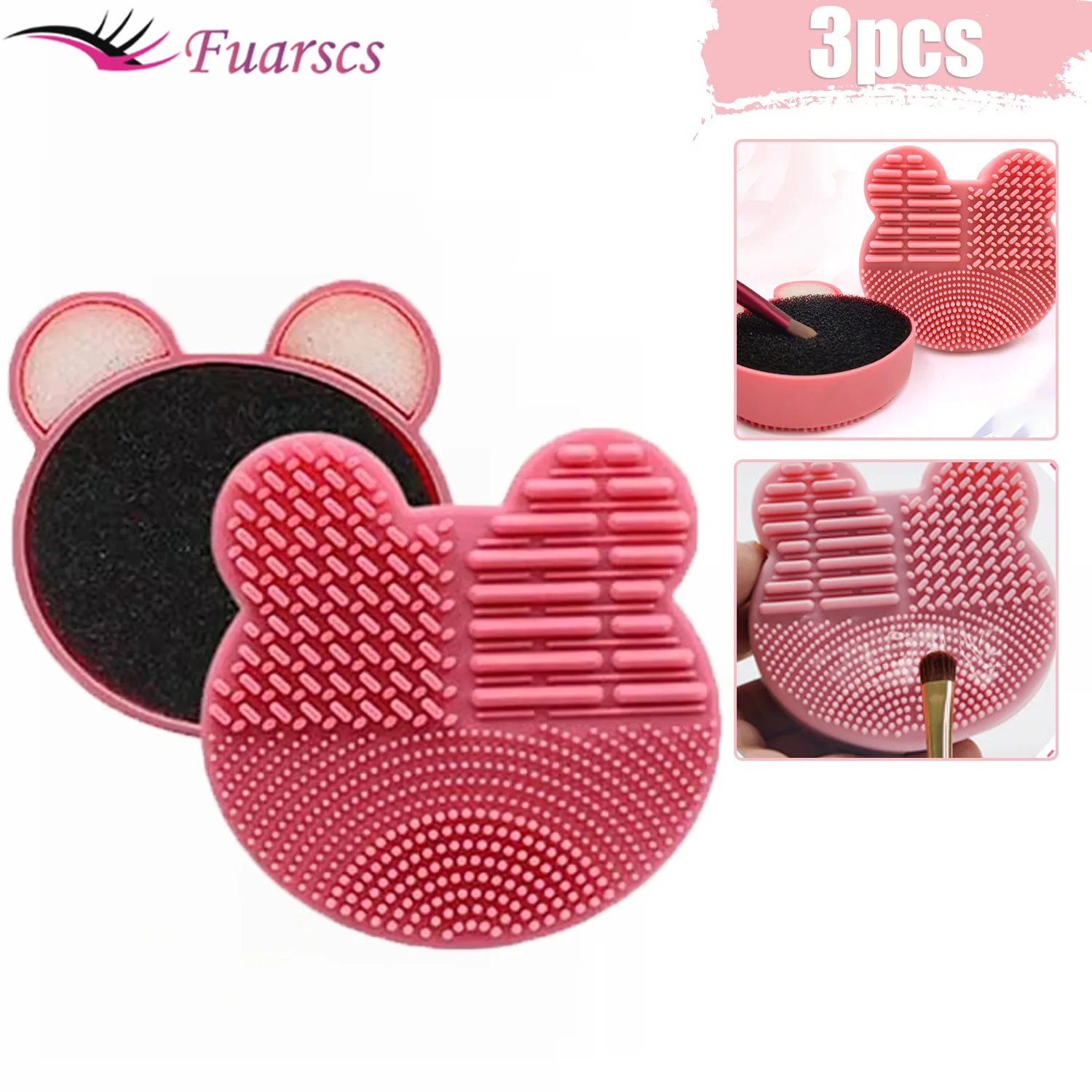 3 шт. щетка для косметики чистящий коврик