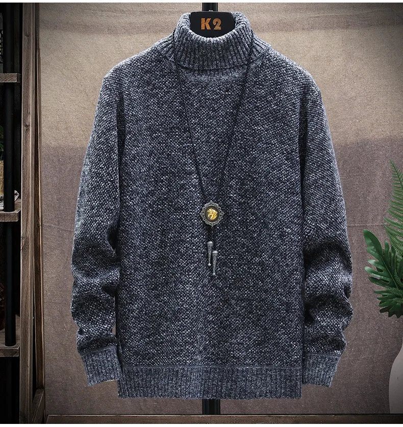 

New Small Horse Alligator Sweater Men Pulls Autumn Winter Male Sweater Jackets Casual Hight-Neck Knitwear Plus Size M-3XL Homme