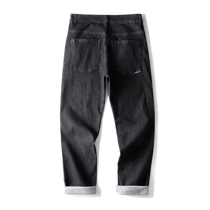 Men Clothing 2022 New Pattern Recreational Vintage Broad Leg Black Jeans Straight Cylinder Large  Loose Mop Pants Autumn Female