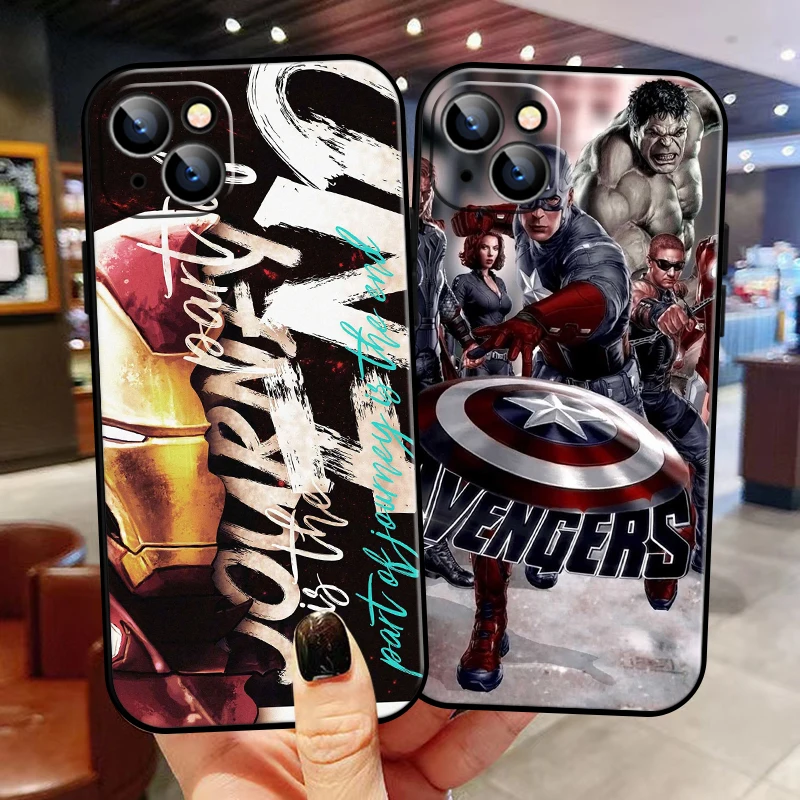 

Marvel Avengers For Apple iPhone 13 12 11 Pro Mini X XR XS Max SE 5 6 6S 7 8 Plus Phone Case Liquid Silicon Funda Soft Carcasa