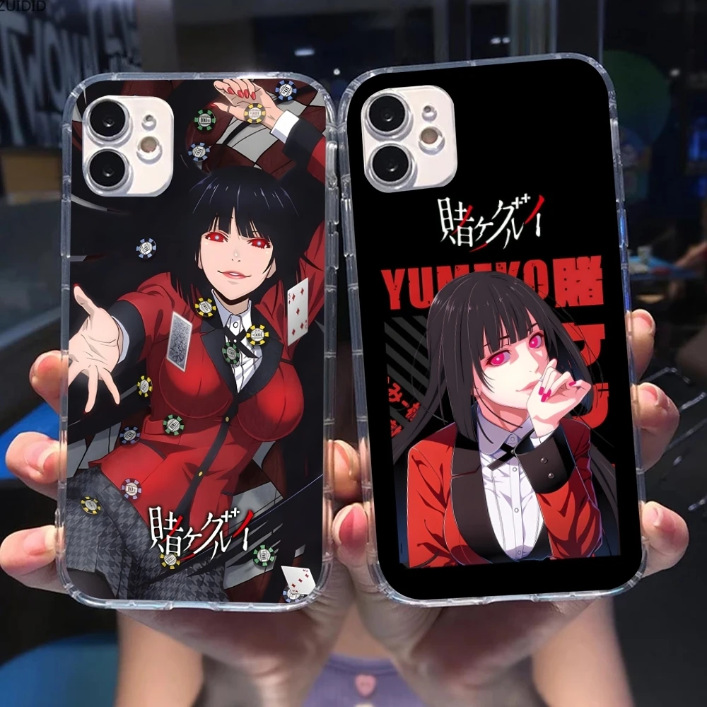 Kakegurui Yumeko Mobile Cell Phone Case for iPhone 16 15 14 13 12 11 X XR XS 8 Pro Max Plus Mini Clear Transparent Cover Shell