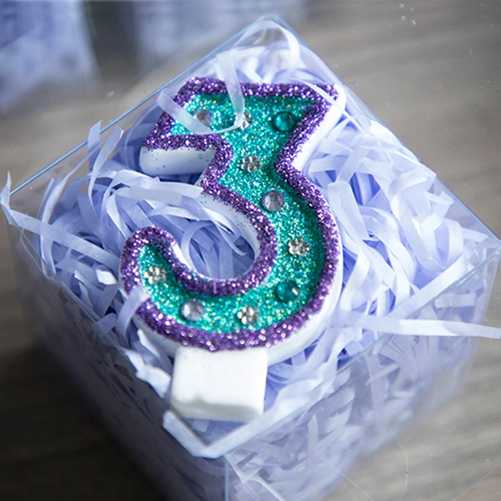 Свечи в виде цифр для дня рождения блестящие свечи русалки детей девочек и