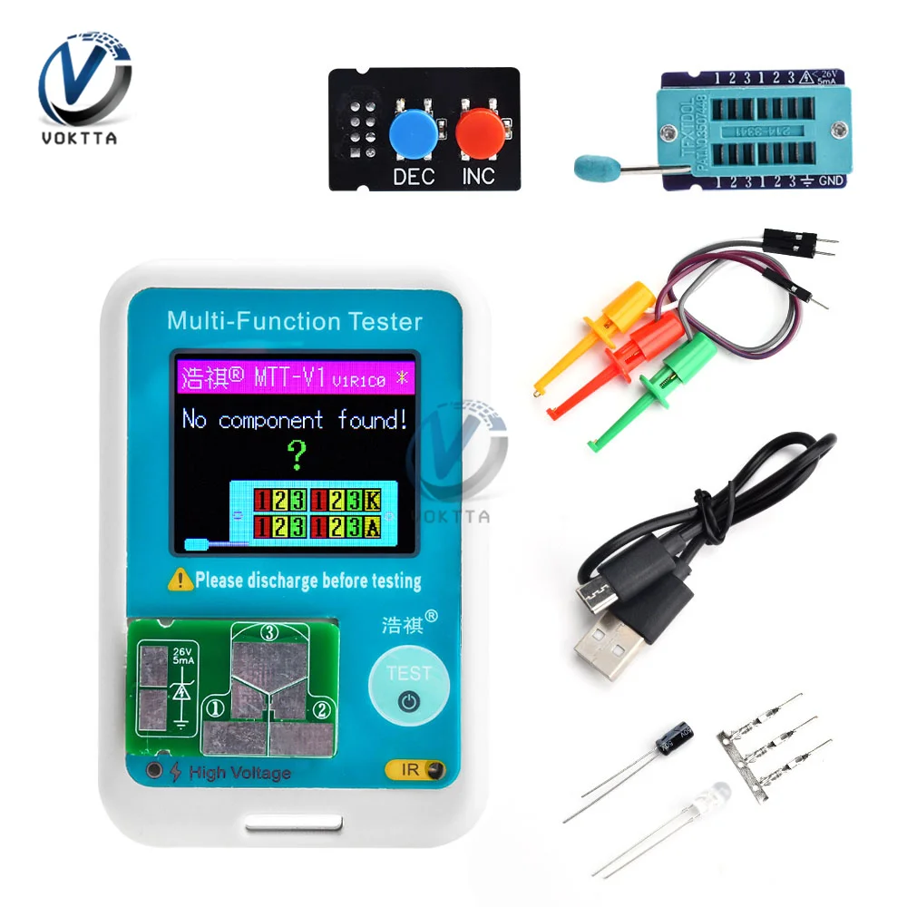 

High Precision MTT-V1 Multimeter ESR Meter Transistor Tester Colorful Display TFT Diode Triode Capacitance SCR Inductance Tester