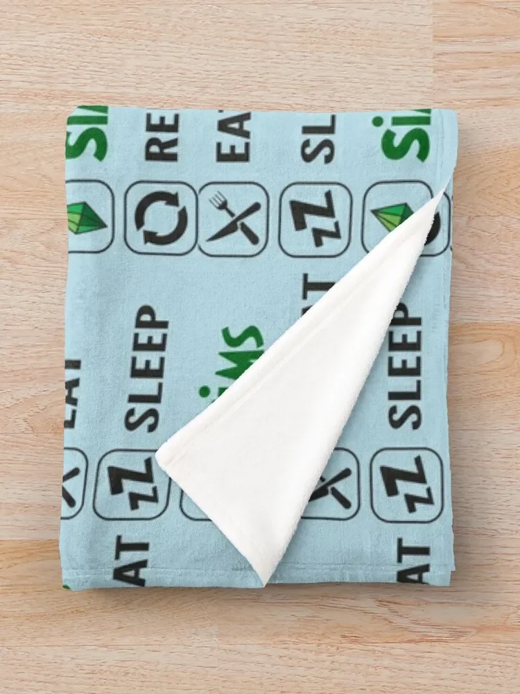 Съедобное одеяло с повторяющимися Sims плед для детских волос на диван одеяла