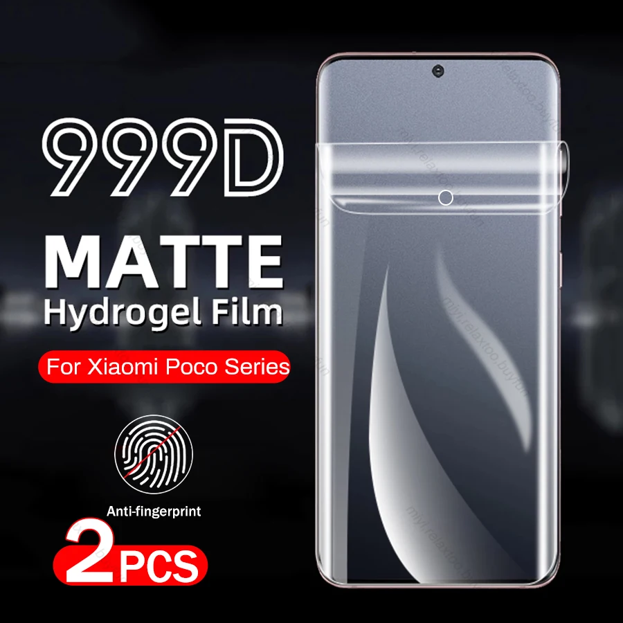 

2Pcs 9999D Frosted Matte Hydrogel Film For Xiaomi Little Poko Poxo Poco X M 4 M4 X4 Pro 5G NFC 4G NFS Screen Protector Not Glass