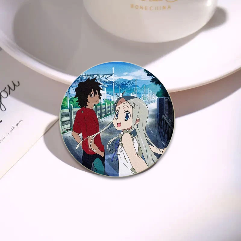 Anime AnoHana Button Pins Yadomi Jinta Honma Meiko Anjyou Naruko Round DIY Creative Brooches for Backpack Jewelry Accessories