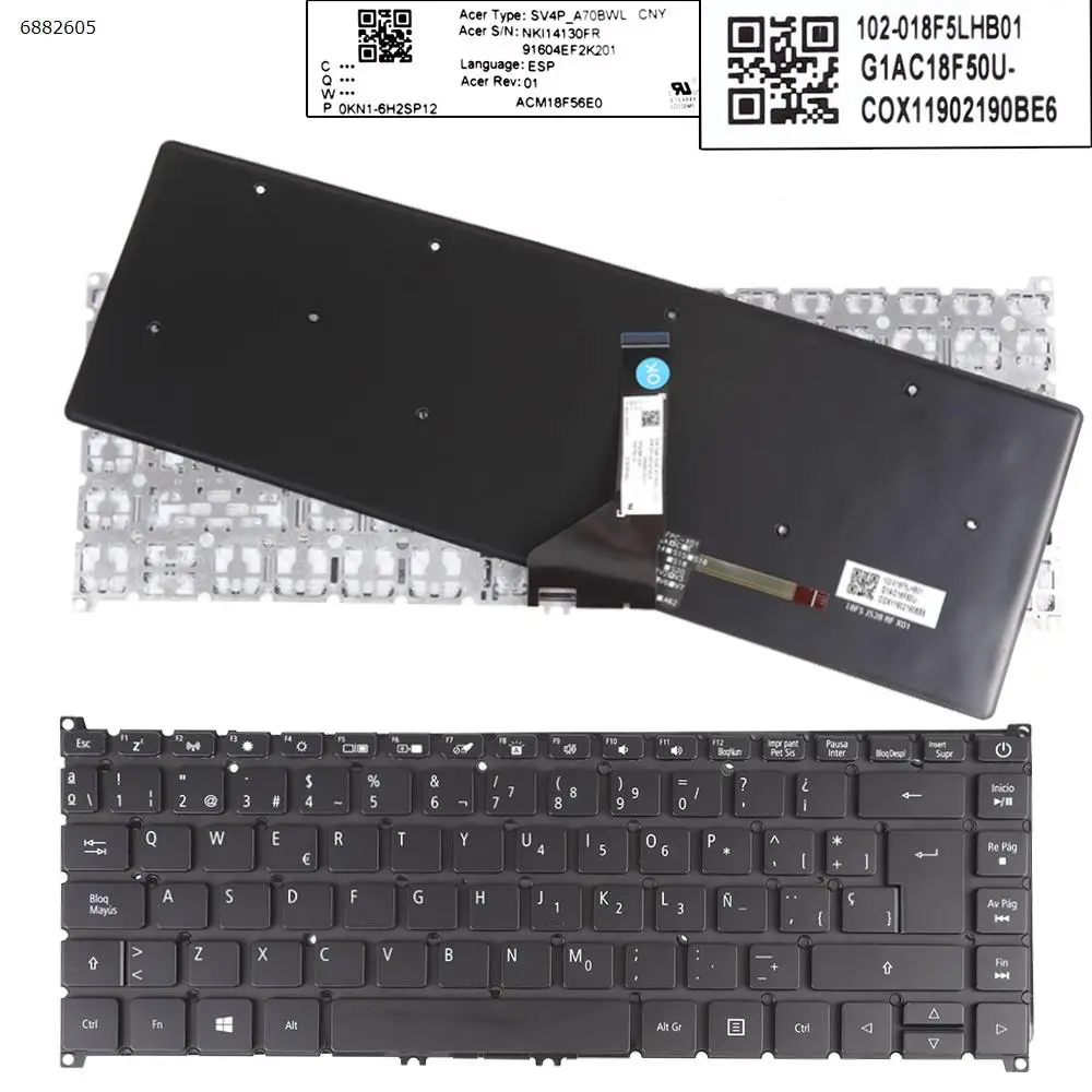 

SP Laptop Keyboard for Acer N17W3 SF514-52 SF514-51 SF515-51 BLACK Backlit