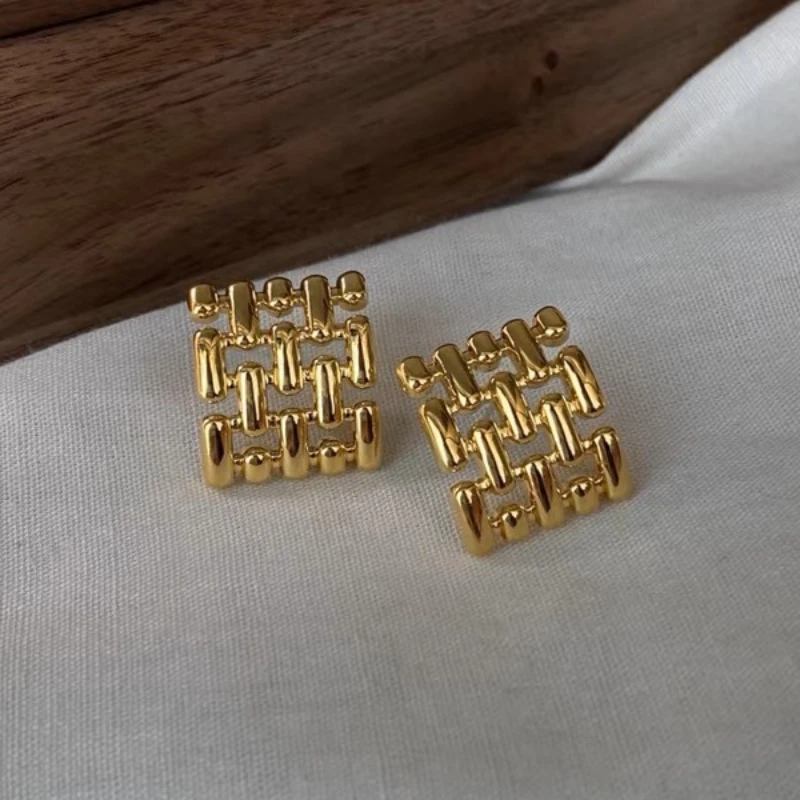 Серебряные западные серьги CHUANGCHENG S925 для женщин с плетеным ремешком узорные