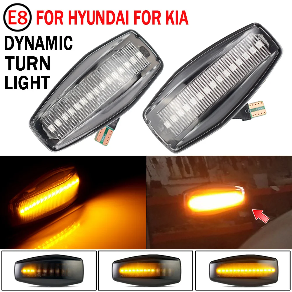 

LED Dynamic Turn Signal Light Side Marker Lamp Repeater Signal Lights For Hyundai Elantra Getz Sonata XG Terracan Tucson Kia