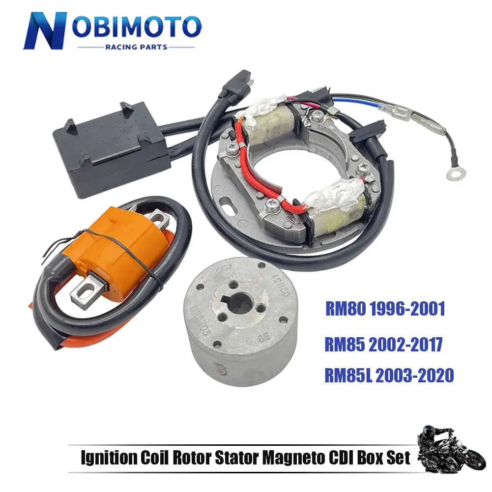 

Ignition Coil Rotor Stator Magneto CDI Box Set For Suzuki RM80 1996-2001 RM85 2002-2017 RM85L 2003-20 Motorcycle Dirt Pit Bike