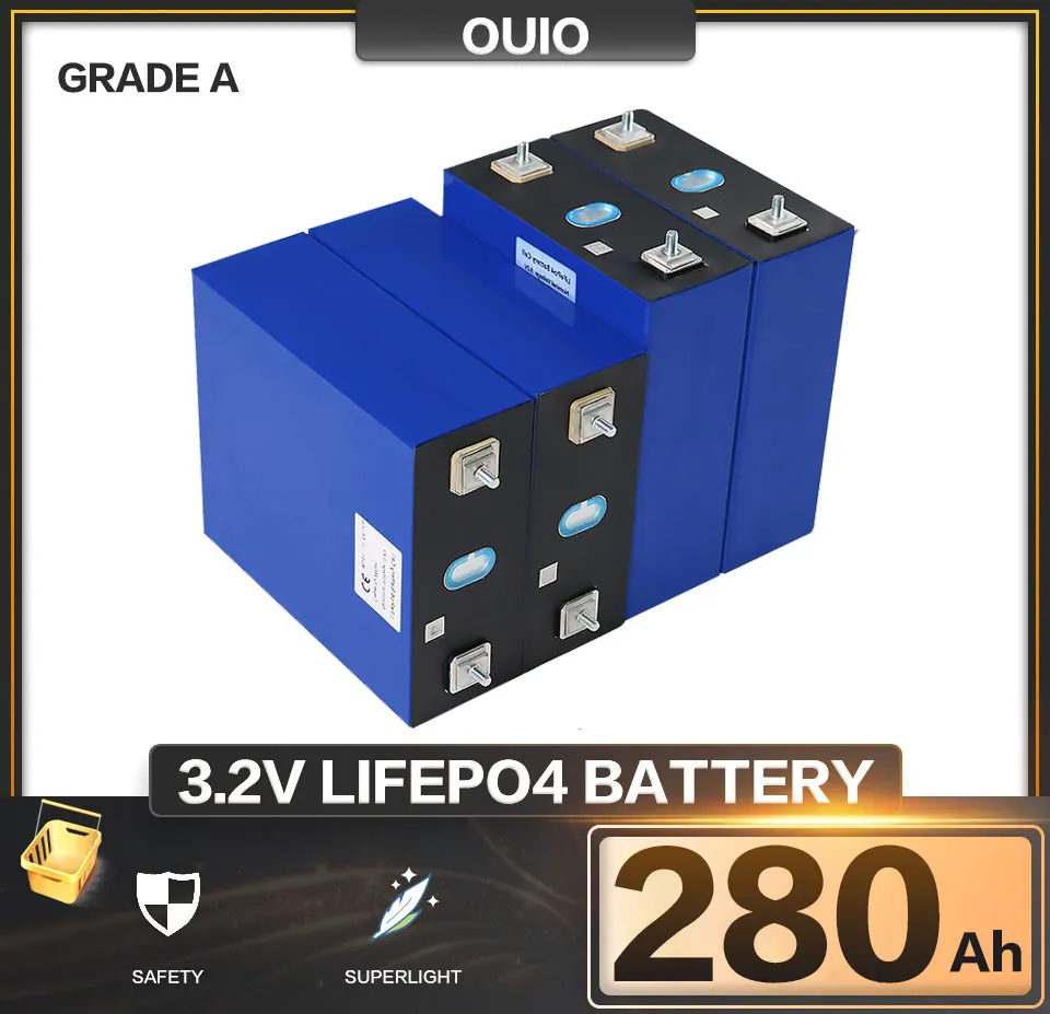 

4~32PCS 3.2V 280Ah Battery Lifepo4 Battery High Capacity Rechargeable Battery for EV RV Outdoor Camping Golf Cart EU US Tax Free