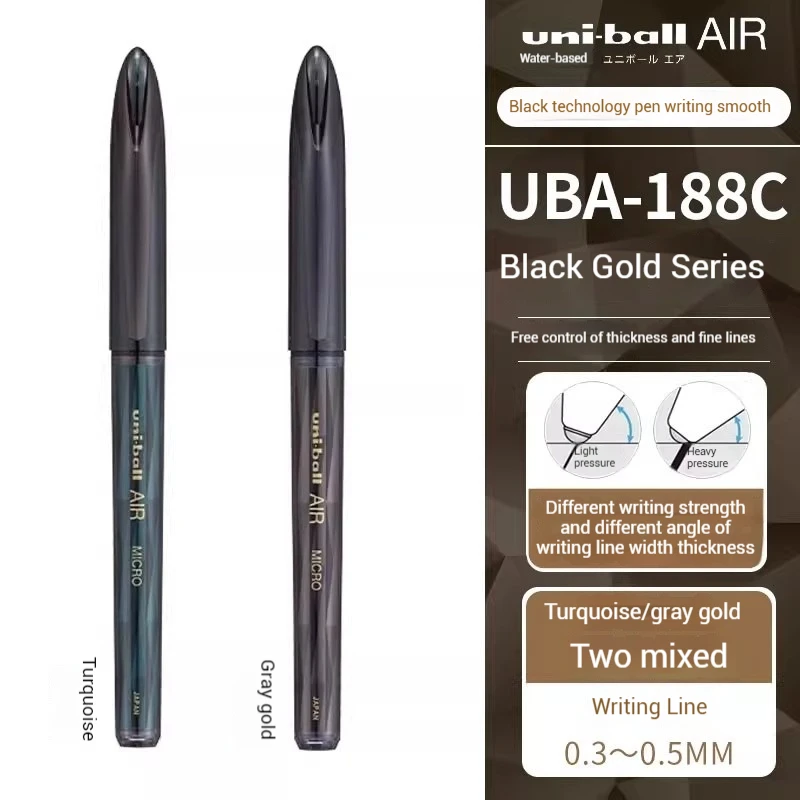 

Гелевая ручка Uni Retro черная золотая UBA-188