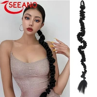 seeano synthetic boxing braids strap synthetic chignon tail with rubber band hair ring crochet braid hair ponytail extensions