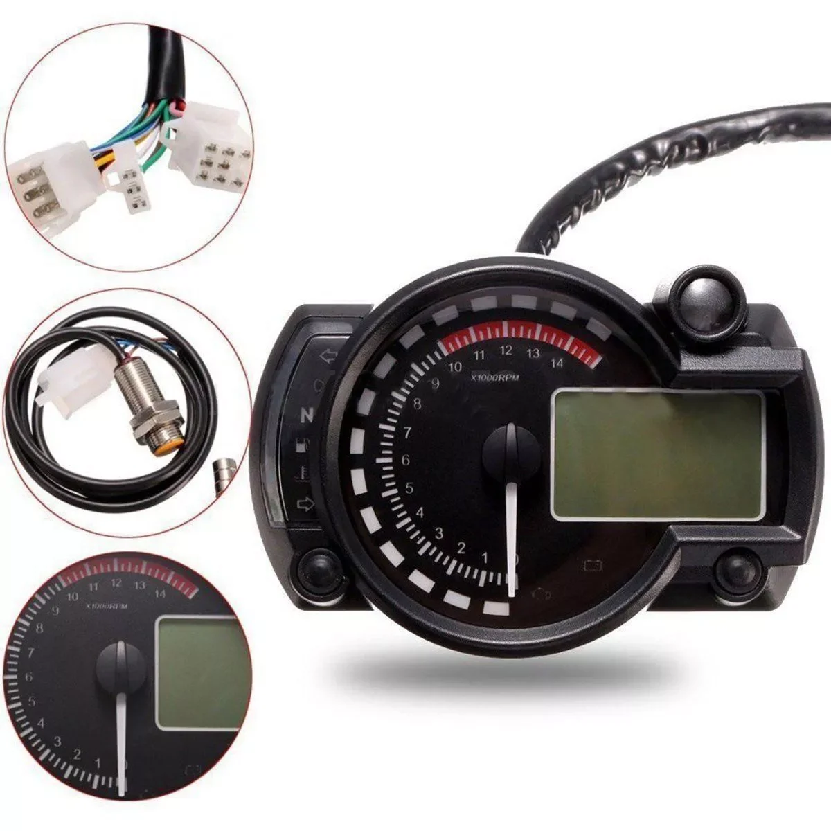 

MAX 299KM/H 7 Colors LCD Digital Odometer Motorcycle Speedometer Moto Dashboard Motorcycle Meter Motorbike Accessories