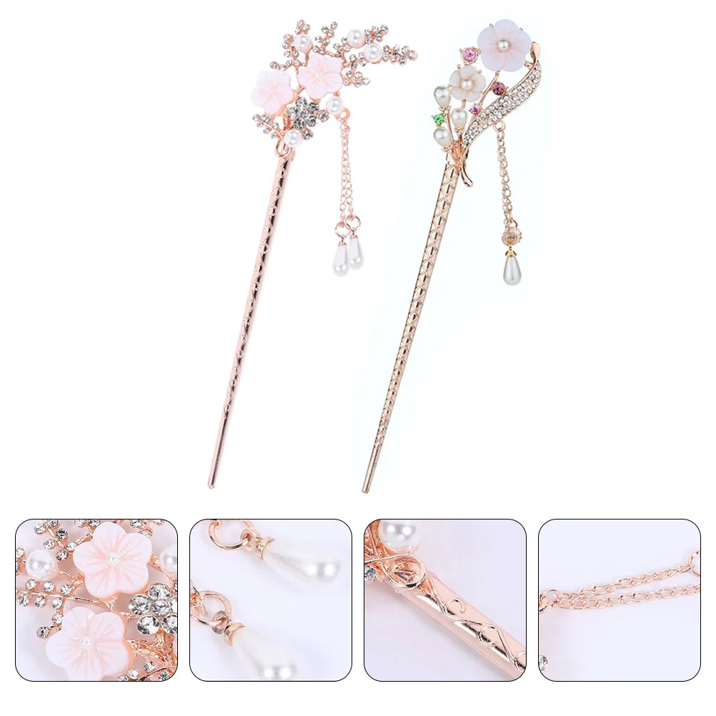 

Hair Flower Stick Sticks Vintage Chopsticks Pin Tassel Hairpin Chopstick Updo Chinese Alloy Hanfuaccessory Making Chignonfork