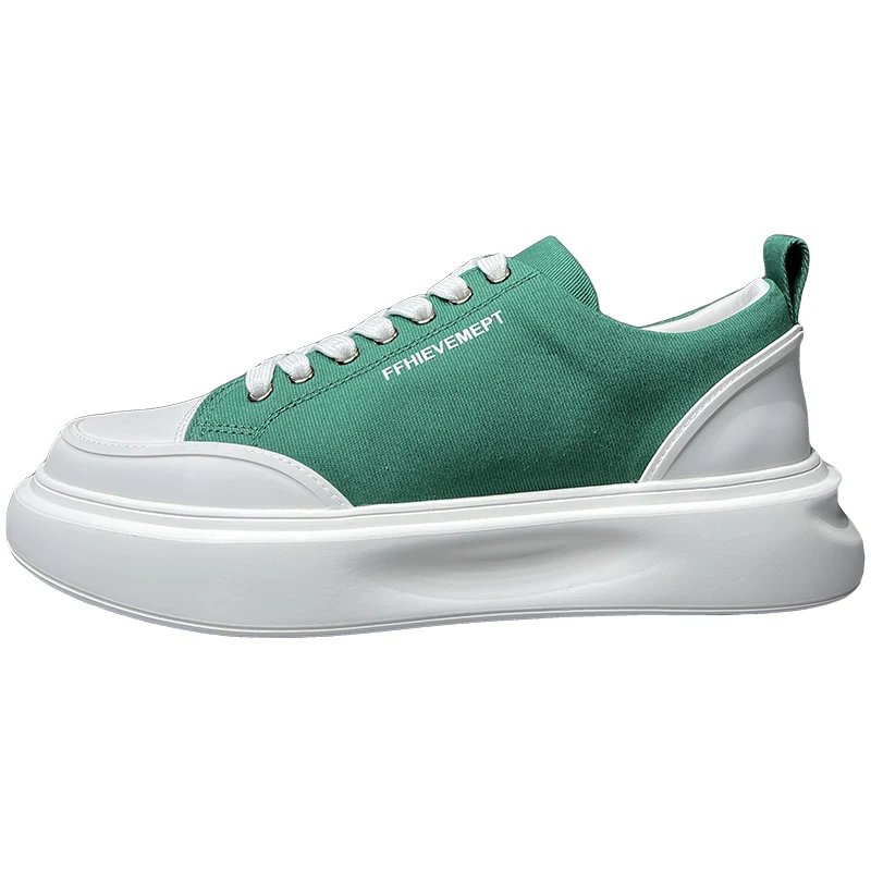 

European/American Style Increased Design Lightweight Thick Sole Breathable Canvas Shoes Men Fashion Casual Elevator Board Shoes