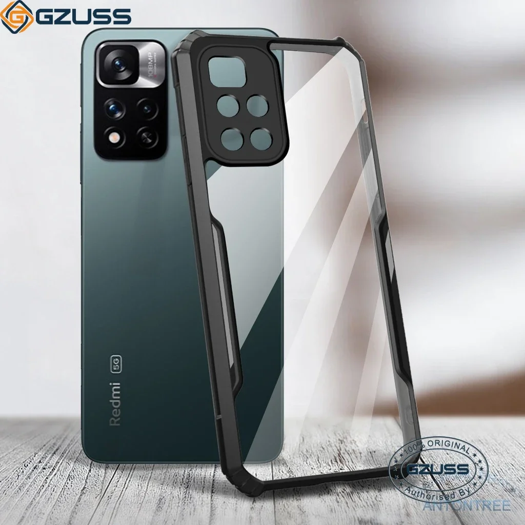 GZUSS для Xiaomi Redmi Note 11 Pro 11s Ударопрочный корпус полностью прозрачный усиленный
