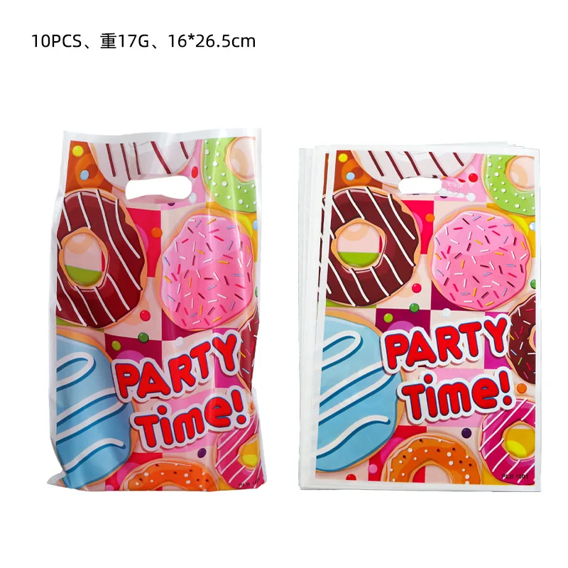 Donuts Theme Party Supplies Plastic Loot Bags Birthday party Deco Kids Favors Baby Shower Gifts Food Candy