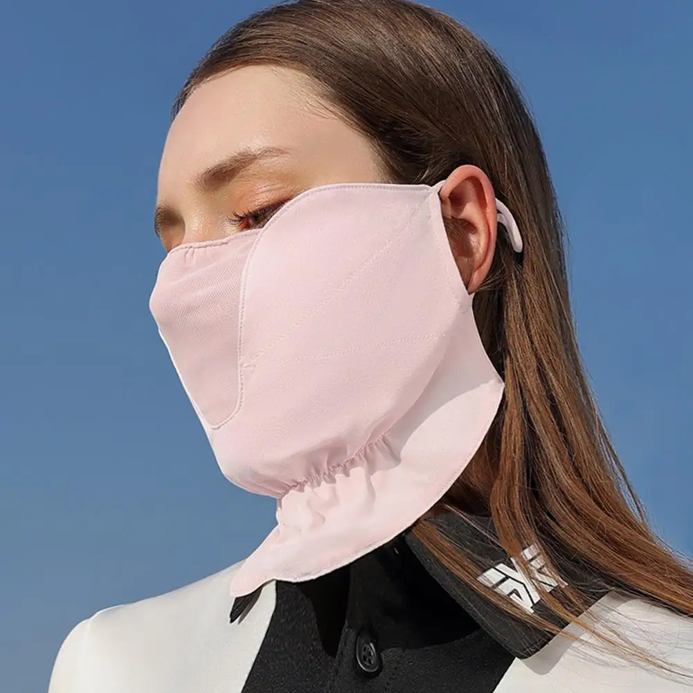 

Women Sunscreen Mask Outdoor Breathable Anti-uv Driving Riding Face Mask Head Scarf With Adjustable Buckle